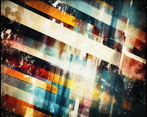 Abstrakcyjny pejzaż z efektem glitch