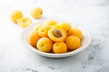 Fresh apricots in a bowl