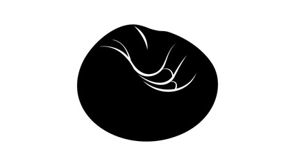 bean bag chair, black isolated silhouette