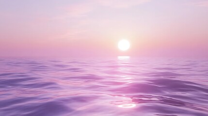 A serene sunset over calm waters, creating a tranquil and peaceful atmosphere.