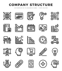 icons set. Company Structure for web. app. vector illustration.