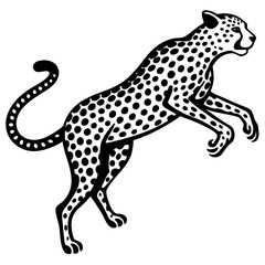 Cgeetah jumping vector Silhouette 