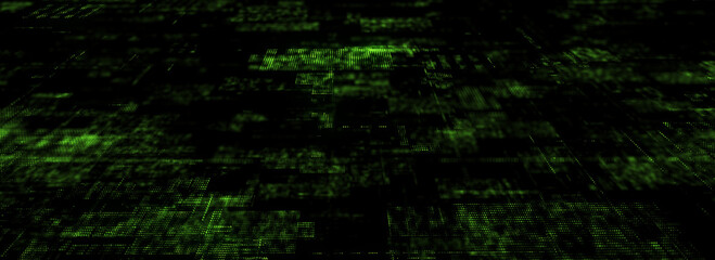 Future digital cyberspace. Sorting and analysis digital data. Technology matrix algorithm. Security storage data. 3d rendering.