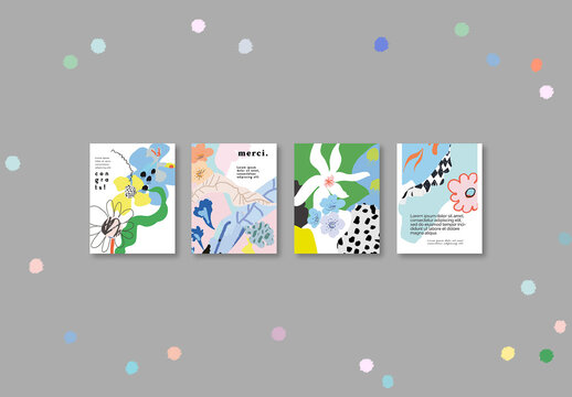 Artistic Floral Cards Layout