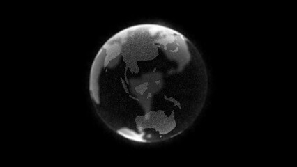 Virtual planet Earth with particles and lines. Network connection big data. Abstract technology background. 3D rendering.