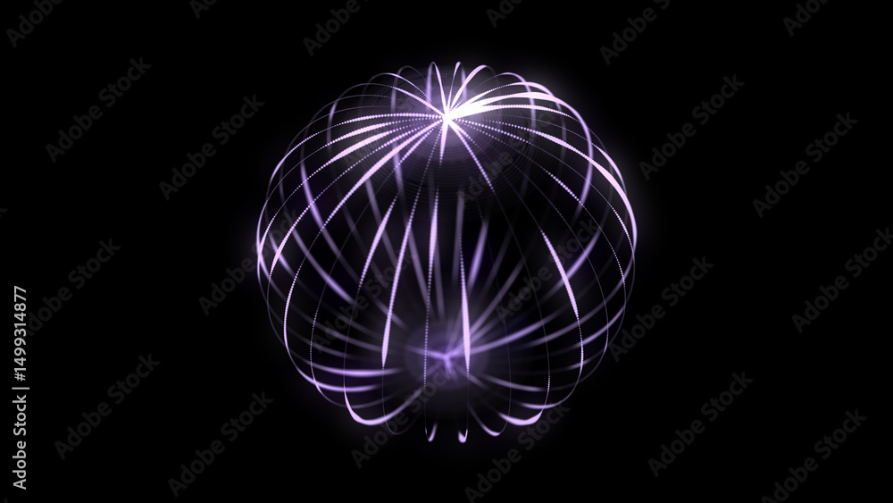 Poster futuristic sphere of particles and lines. network connection big data. abstract technology backgroun