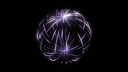 Futuristic sphere of particles and lines. Network connection big data. Abstract technology background. 3d rendering.