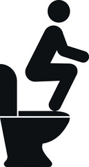 No sitting on toilet sign. Toilet signs and symbols.