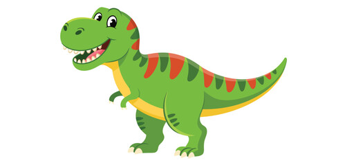 Happy Cartoon T Rex Dinosaur Illustration for Kids