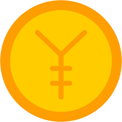 Vector Icon Yuan, Japan, Coin, Currency, Banking, China
