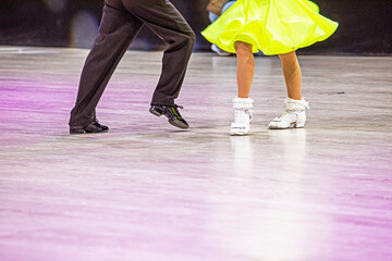 children's dance couple dances Latin American program on the parquet