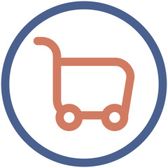 Shopping Cart Outline Color Icon