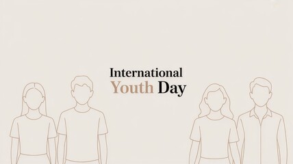 Minimalist International Youth Day Design with Subtle Outlines Generative AI

