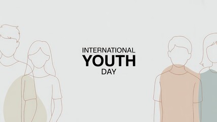 Minimalist International Youth Day Design with Subtle Outlines Generative AI

