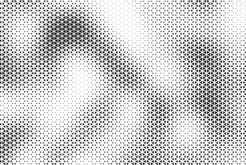 Triangle Shapes Vector Abstract Geometric Technology Oscillation Wave Isolated on Light Background. Halftone Triangular Retro Simple Pattern. Minimal 80s Style Dynamic Tech Wallpaper