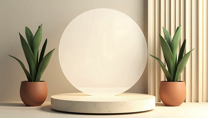 Product display 3d rendering podium background