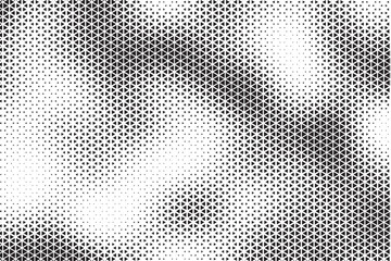 Triangle Shapes Vector Abstract Geometric Technology Oscillation Wave Isolated on Light Background. Halftone Triangular Retro Simple Pattern. Minimal 80s Style Dynamic Tech Wallpaper