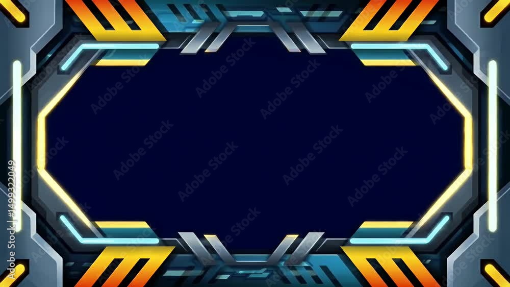 Poster sci-fi frame animation for streaming overlay design