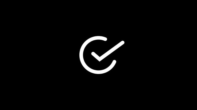 tic mark animation on black background