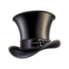 Elegant black top hat with a bow.
