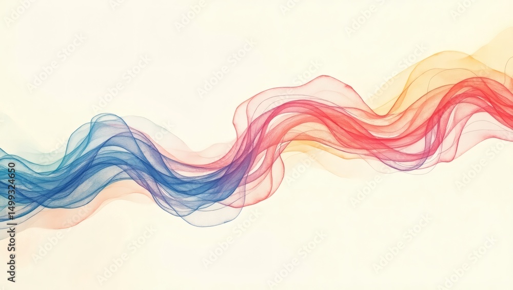 Poster Abstract colorful flowing lines, representing dynamic energy and motion