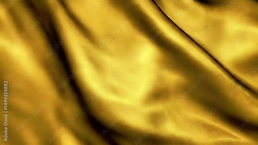 Aufkleber golden fabric waves: abstract motion background with shimmering light and shadow