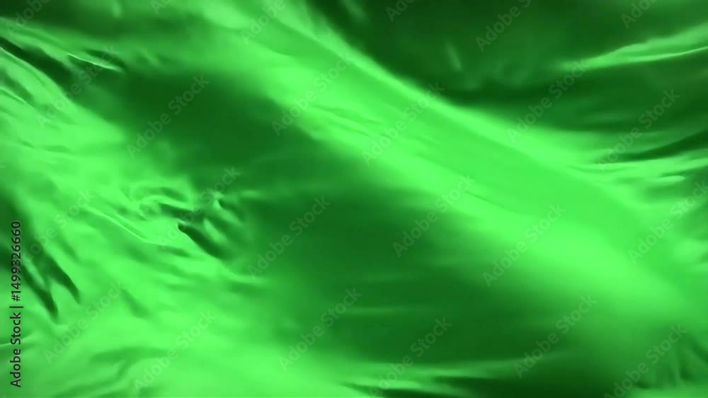 Aufkleber abstract green fabric waves and flows in a dynamic motion background