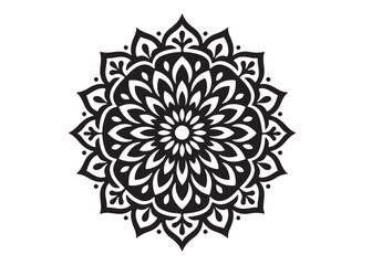 black mandala logo silhouette design, mandala design logo icon silhouette, mandala design patterns silhouette vector, Simple mandala design logo silhouette in vector style with a white background