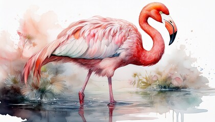 Eleganter Flamingo am Wasser