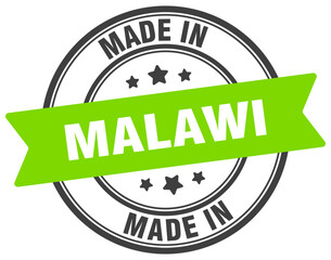 Made in Malawi round sign. Made in Malawi stamp.