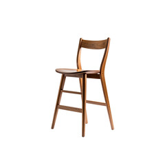 Modern wooden chair design isolated on oak seat legs on transparent background