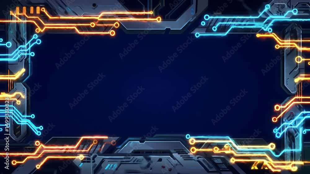 Poster technological interface overlay animation