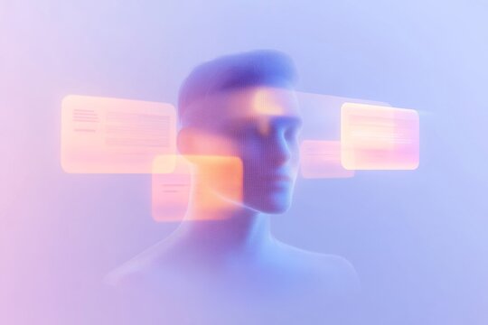 Futuristic ai chatbot concept with holographic interface for innovative communication design