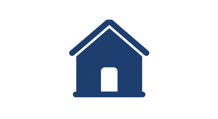 Blue house icon representing home, real estate property, or building concepts
