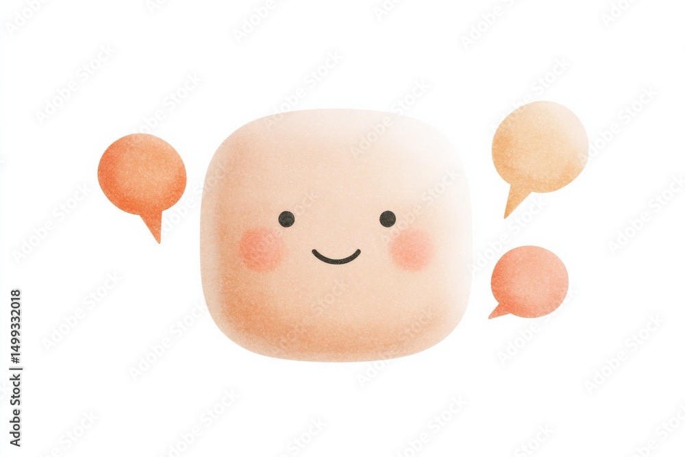 Aufkleber cute ai chatbot icon design with speech bubbles for digital interfaces