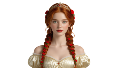 Red-haired Princess, Isolated Transparent Background
