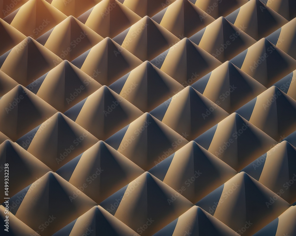 Poster abstract geometric background featuring a pattern of pyramid shapes and texture