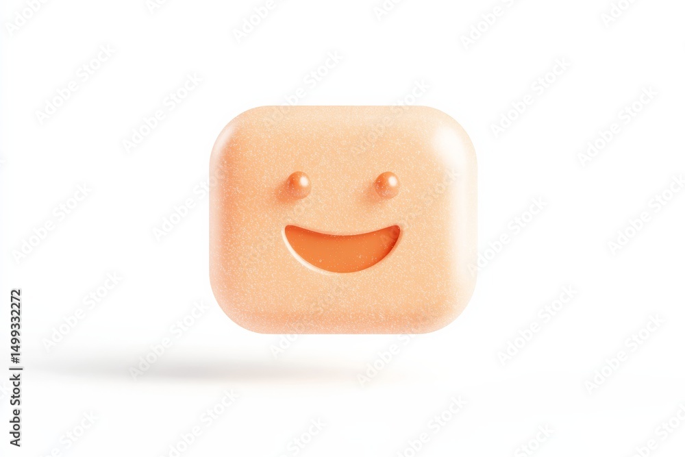 Poster smiling ai chatbot icon design for digital communication and branding