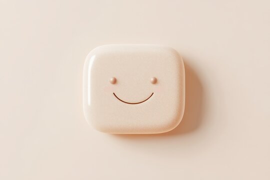 Minimalist smiling ai chatbot icon design for digital interfaces and branding