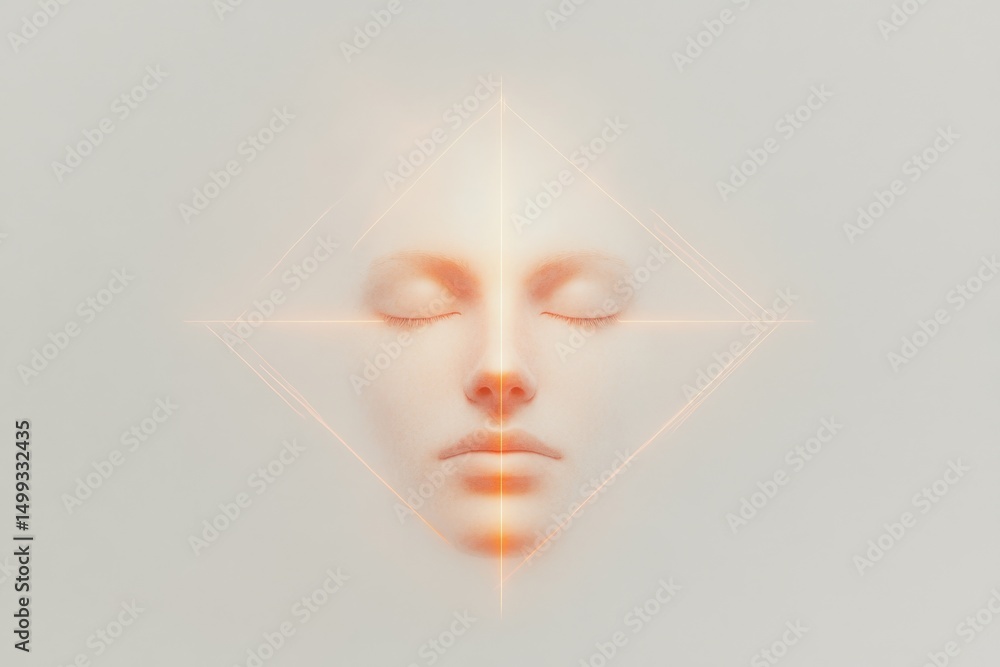 Aufkleber futuristic ai chatbot icon with geometric lines for tech design