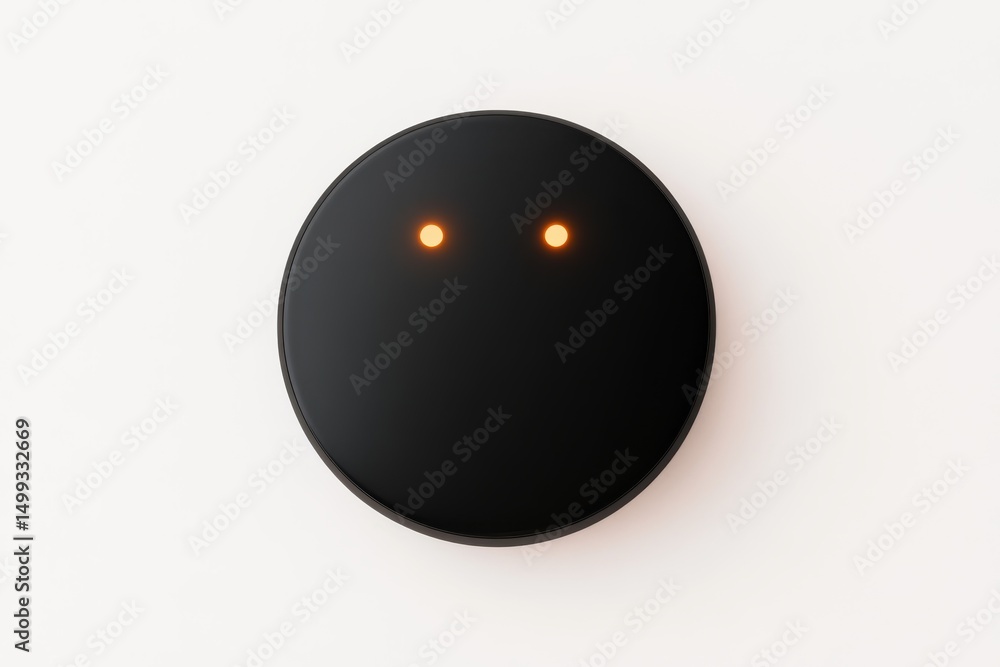 Poster minimalist circular ai chatbot icon design with elegant dark tone
