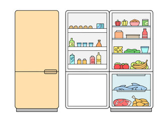 Refrigerator graphic isolated color sketch illustration vector 