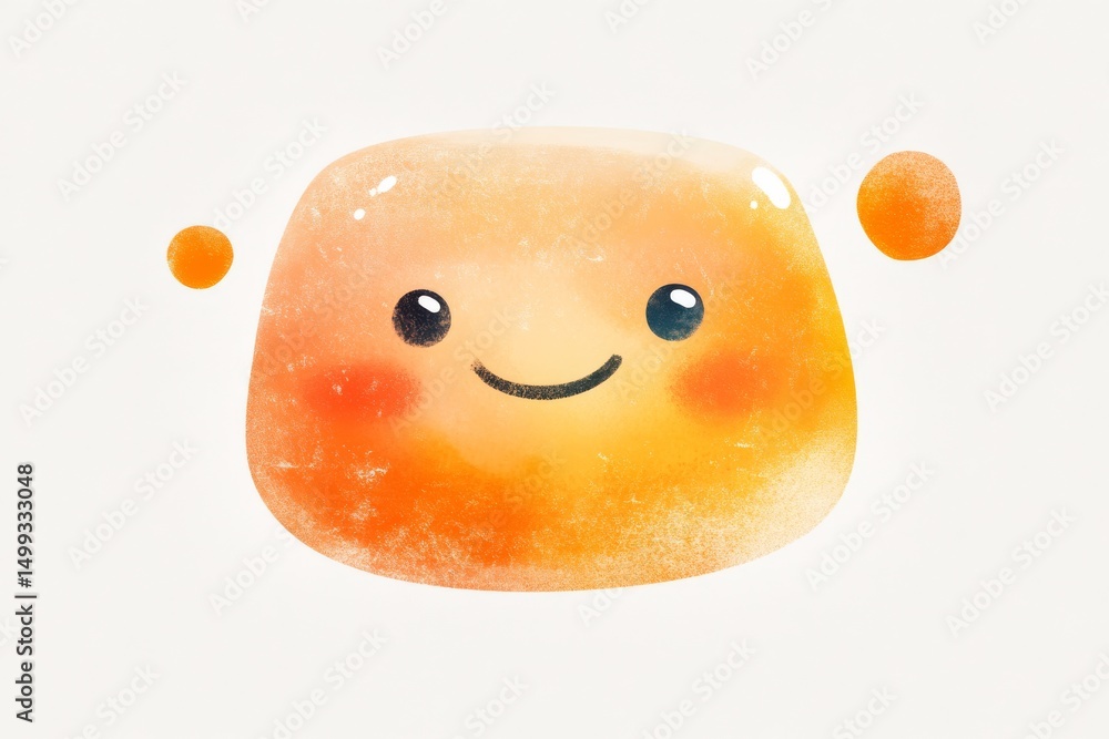 Poster sleek ai chatbot icon with cute smiling face for digital design and branding