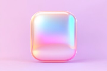 Colorful holographic rectangular chatbot icon design for technology projects