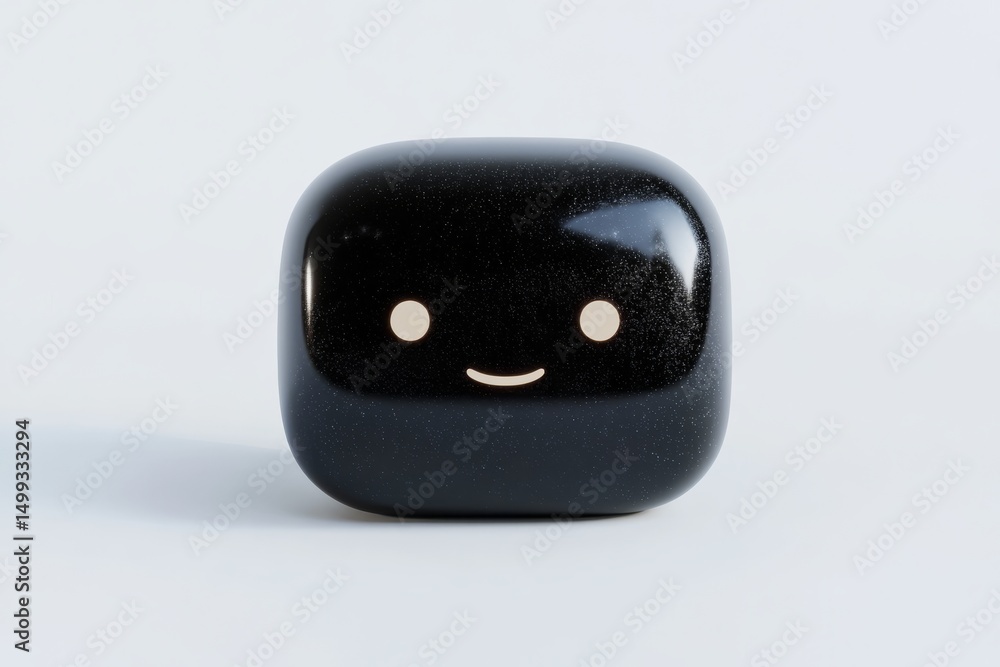 Poster futuristic ai chatbot icon design for digital interfaces and user experience