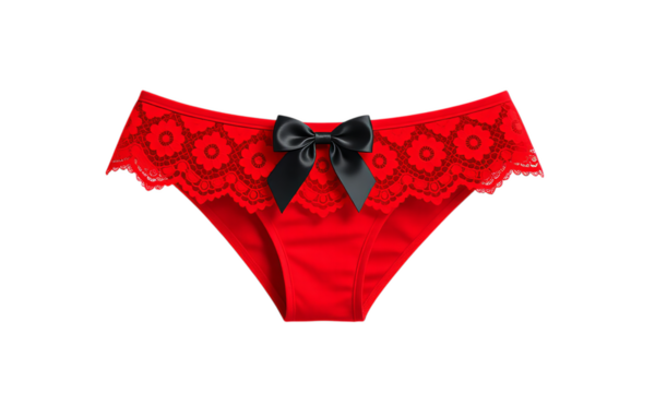 Red Lace Panties, Isolated Transparent Background