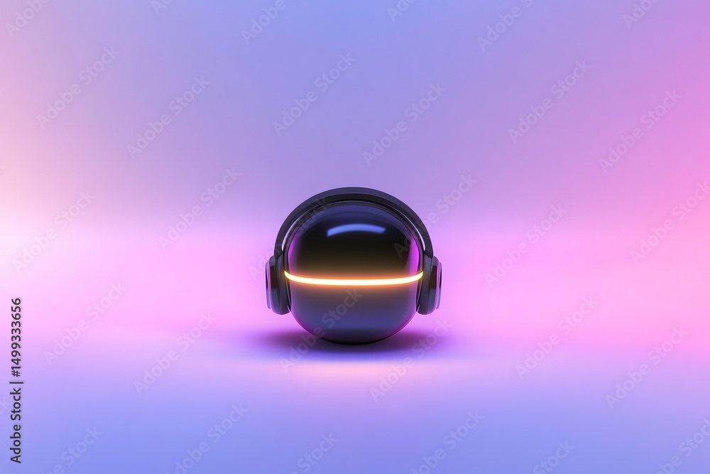 Poster futuristic ai chatbot icon design in neon glow for digital interface projects