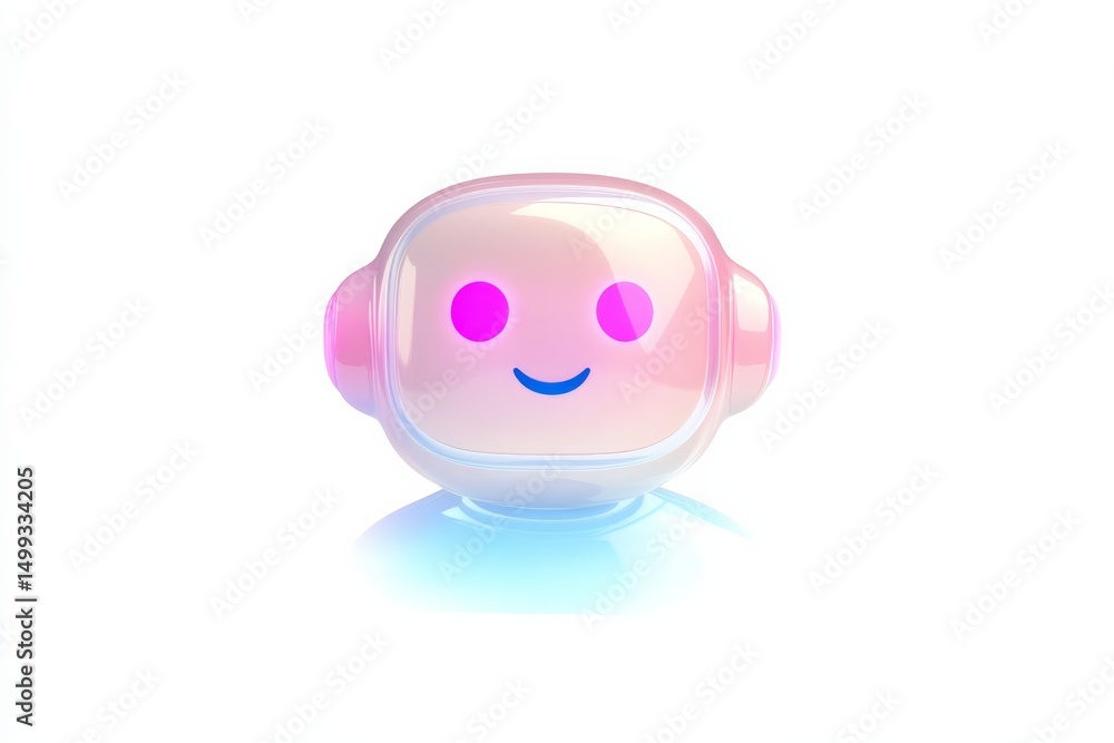 Poster friendly ai chatbot icon with futuristic design for digital interfaces and technology projects