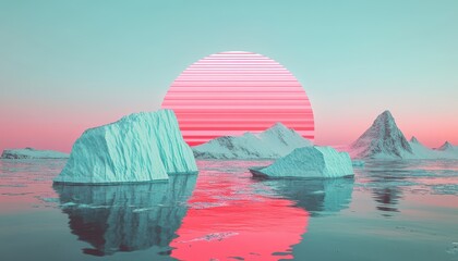 Lodowe krajobrazy w pastelowych barwach