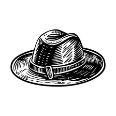 A sketchy style illustration of felt hat